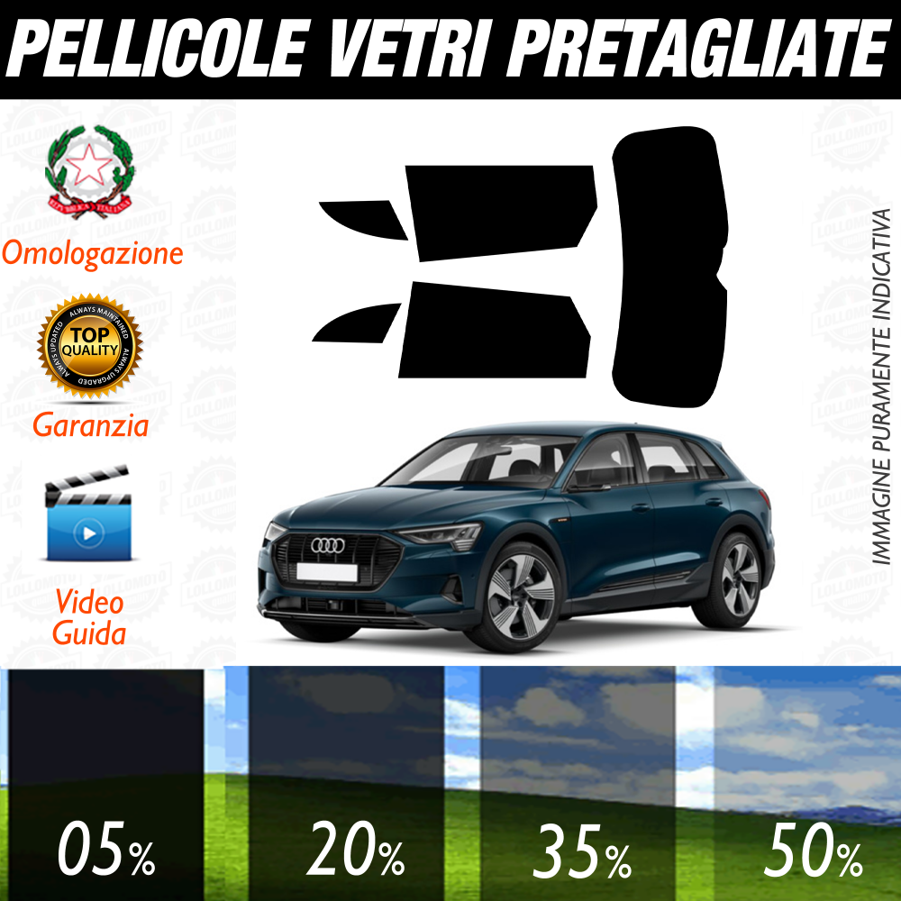 Audi E-tron dal 2019 a Oggi Pellicole Oscuramento Vetri Auto Pre Tagliate a Misura