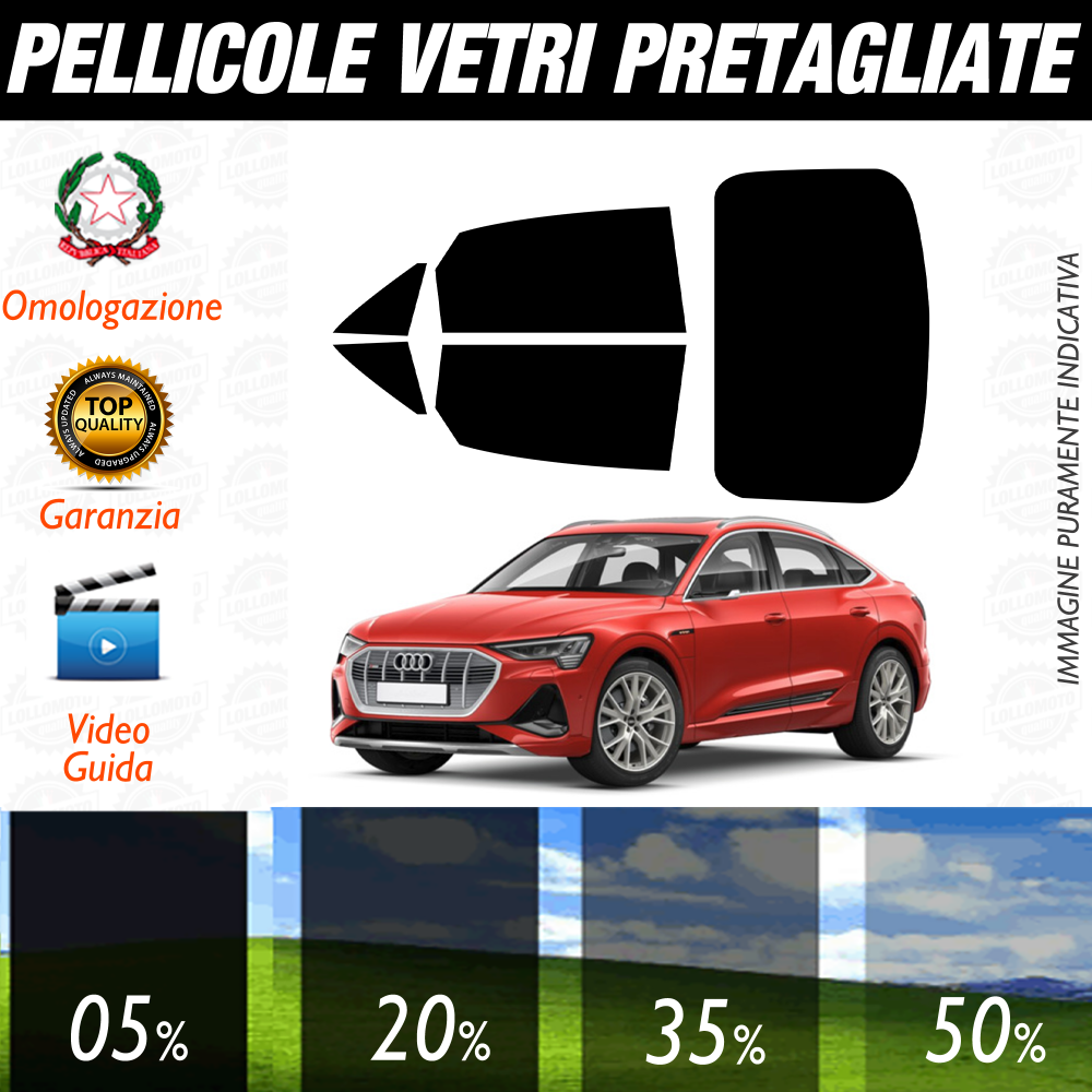 Audi E-tron Sportback dal 2019 a Oggi Pellicole Oscuramento Vetri Auto Pre Tagliate a Misura