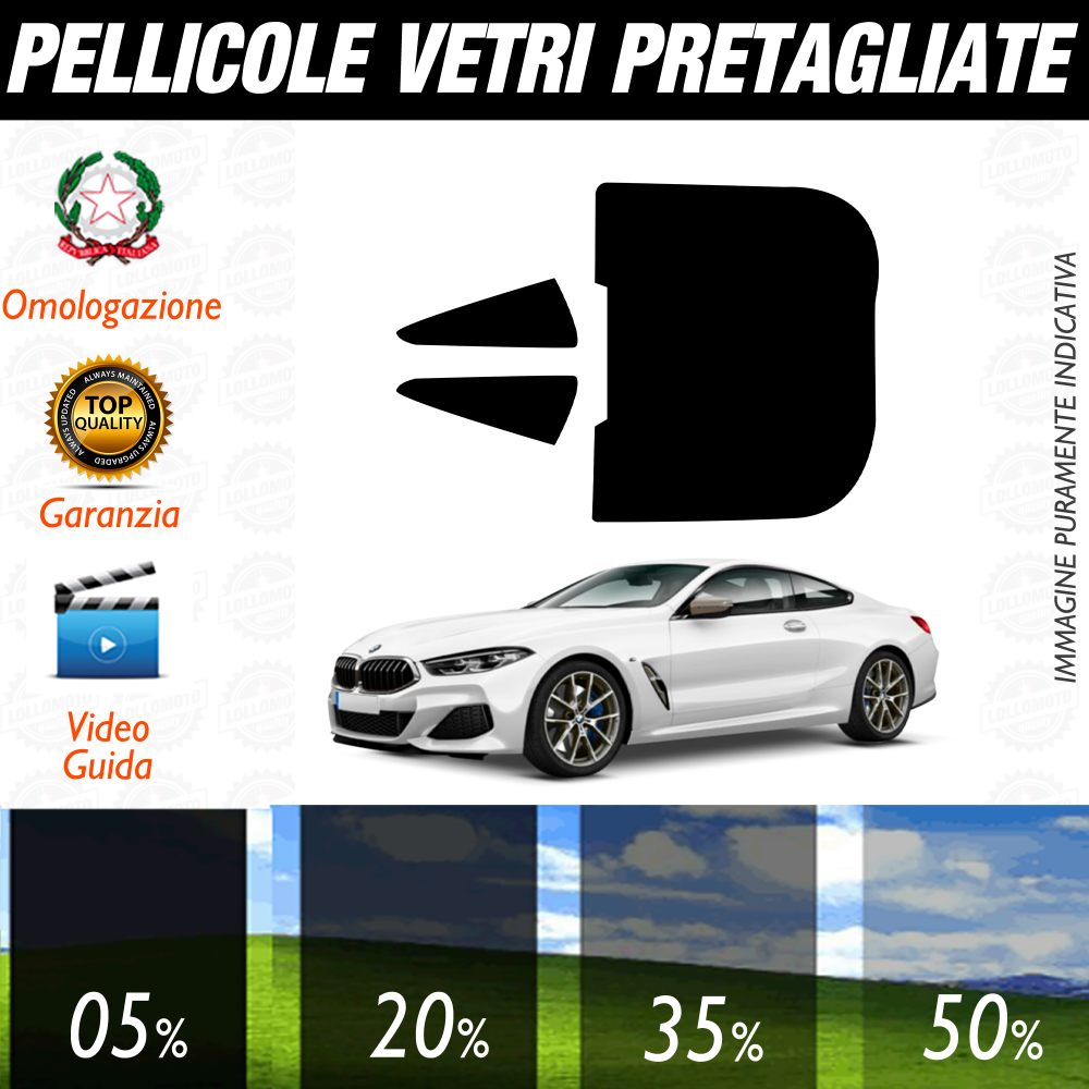 Bmw Serie 8 Coupé dal 2020 a Oggi Pellicole Oscuramento Vetri Auto Pre Tagliate a Misura