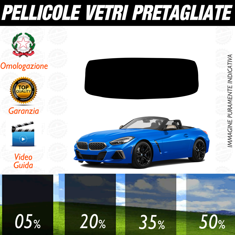 Bmw Z4 Cabrio dal 2020 a Oggi Pellicole Oscuramento Vetri Auto Pre Tagliate a Misura