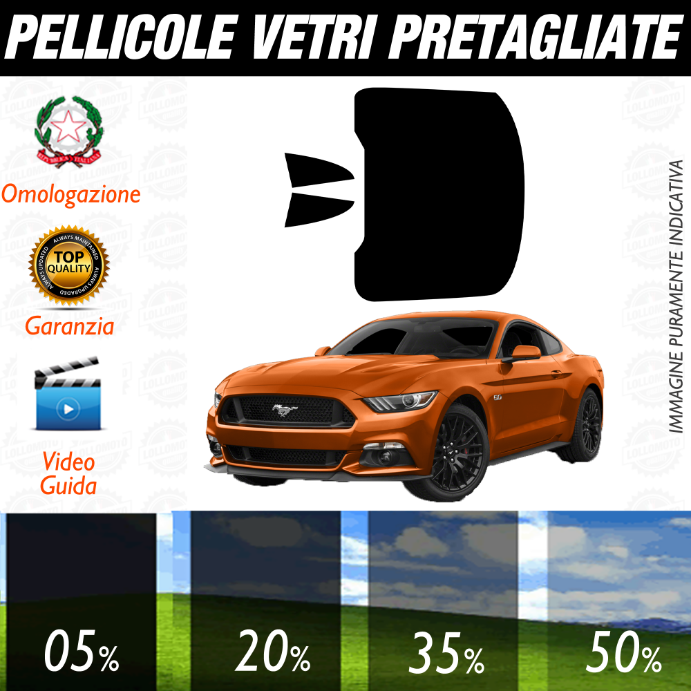 Ford Mustang dal 2015 a Oggi Pellicole Oscuramento Vetri Auto Pre Tagliate a Misura