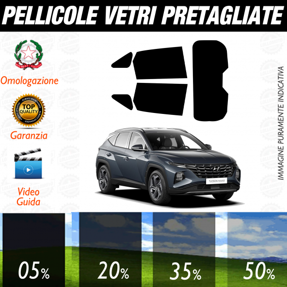 Hyundai Tucson dal 2021 a Oggi Pellicole Oscuramento Vetri Auto Pre Tagliate a Misura