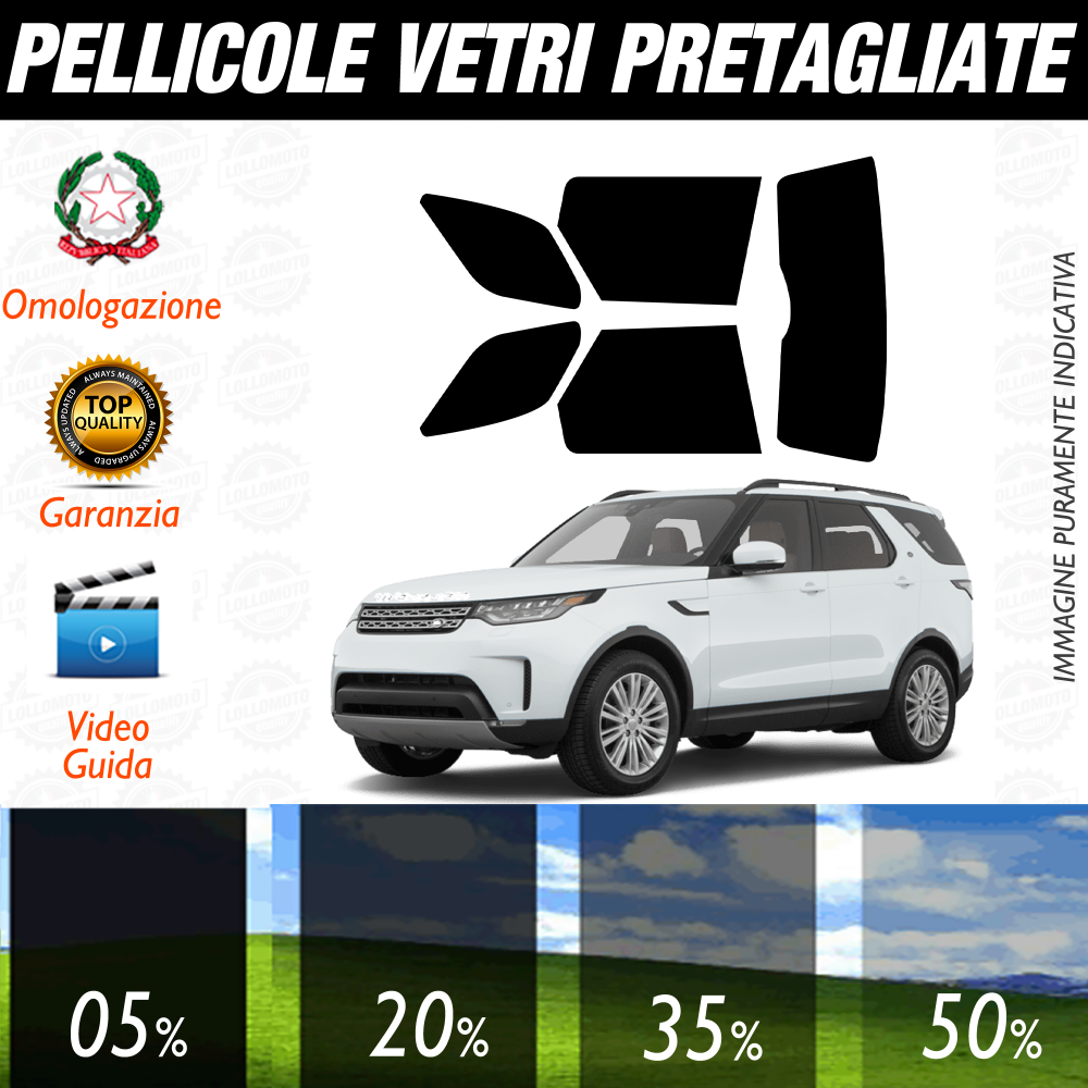 Land Rover Discovery dal 2017 a Oggi Pellicole Oscuramento Vetri Auto Pre Tagliate a Misura