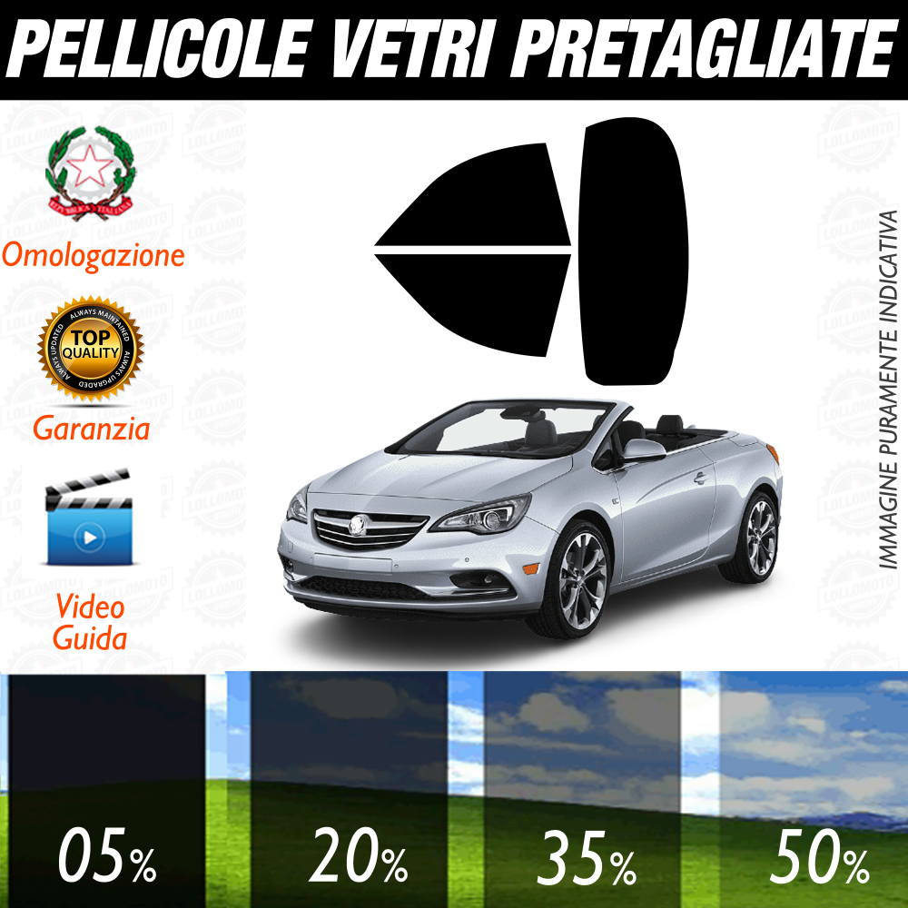 Opel Casada dal 2016 a Oggi Pellicole Oscuramento Vetri Auto Pre Tagliate a Misura