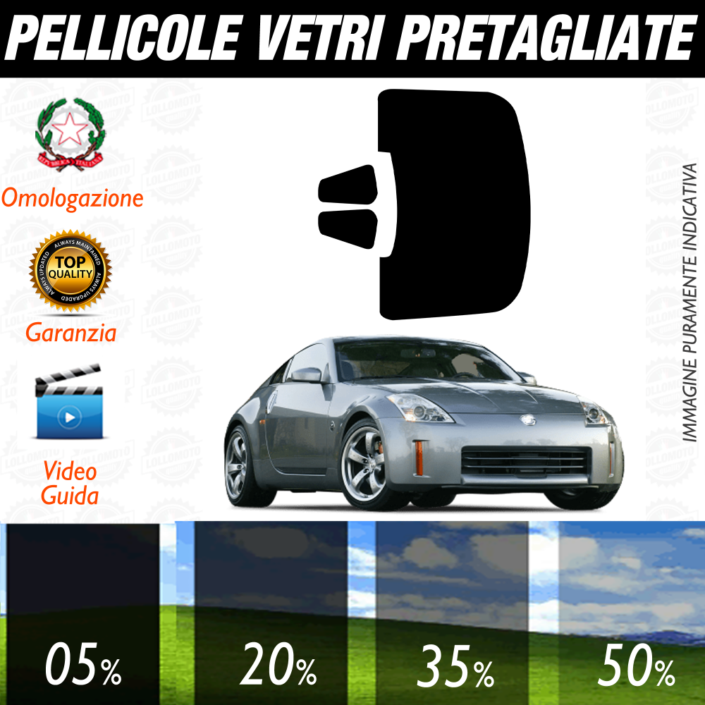 Nissan 350 Z dal 2003 al 2006 Pellicole Oscuramento Vetri Auto Pre Tagliate a Misura