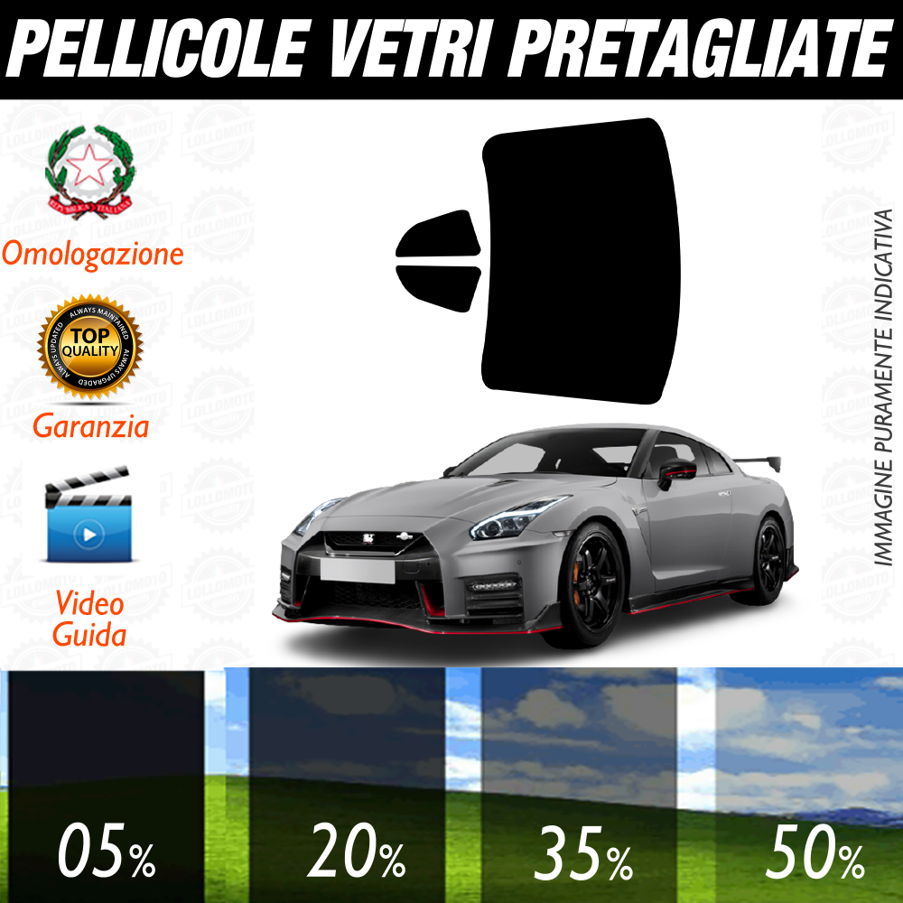 Nissan GT-R dal 2009 a Oggi Pellicole Oscuramento Vetri Auto Pre Tagliate a Misura