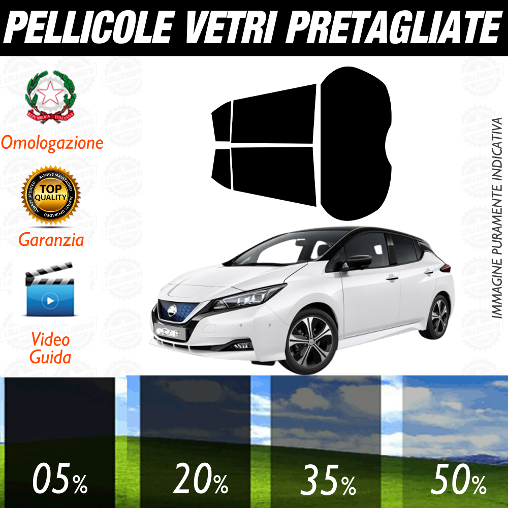 Nissan Leaf dal 2018 a Oggi Pellicole Oscuramento Vetri Auto Pre Tagliate a Misura