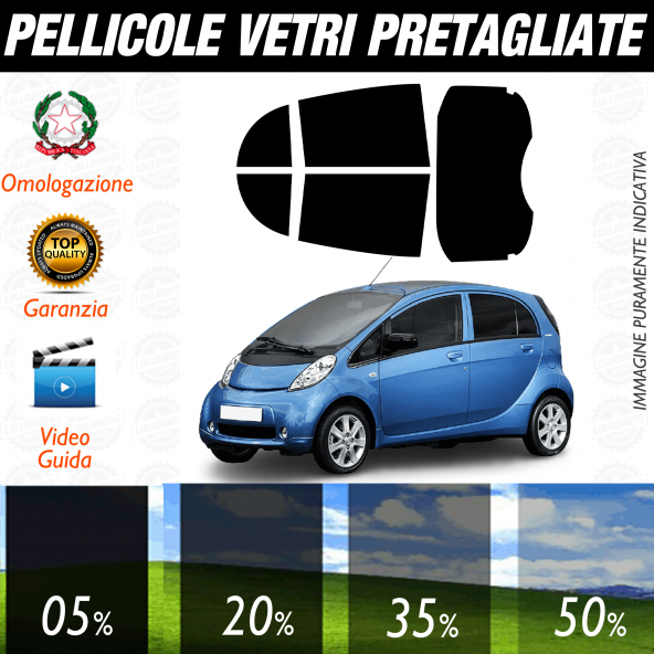Peugeot ION dal 2010 a Oggi Pellicole Oscuramento Vetri Auto Pre Tagliate a Misura