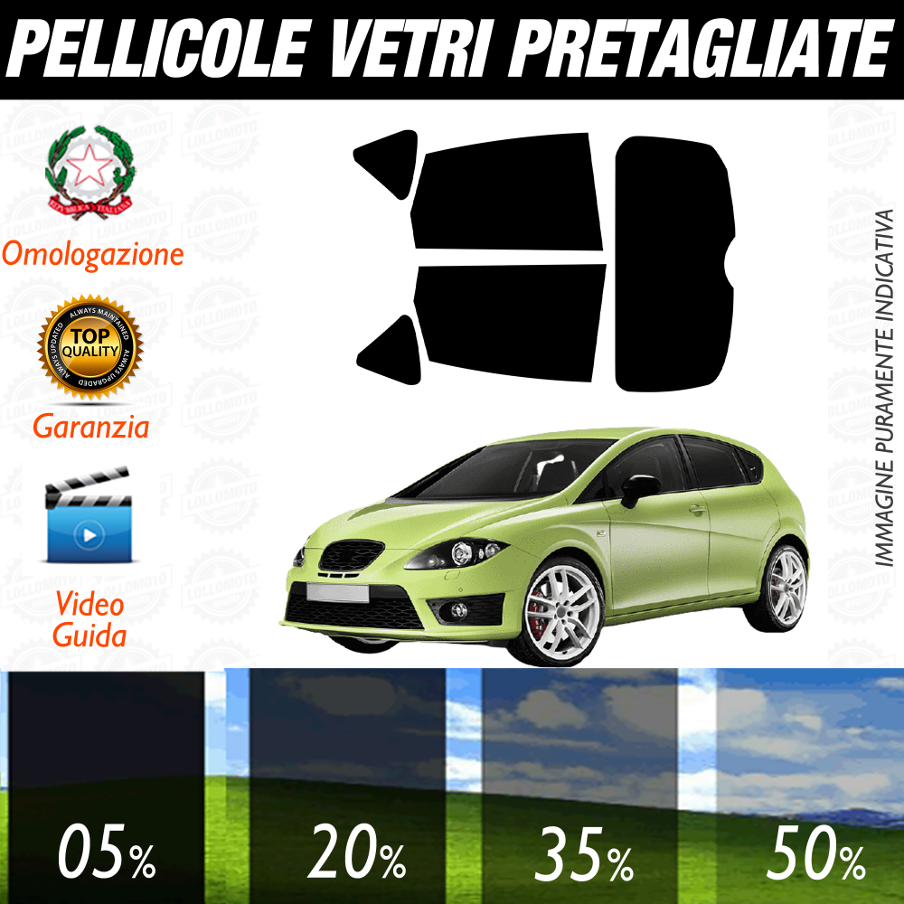 Seat Altea dal 2004 al 2016 Pellicole Oscuramento Vetri Auto Pre Tagliate a Misura
