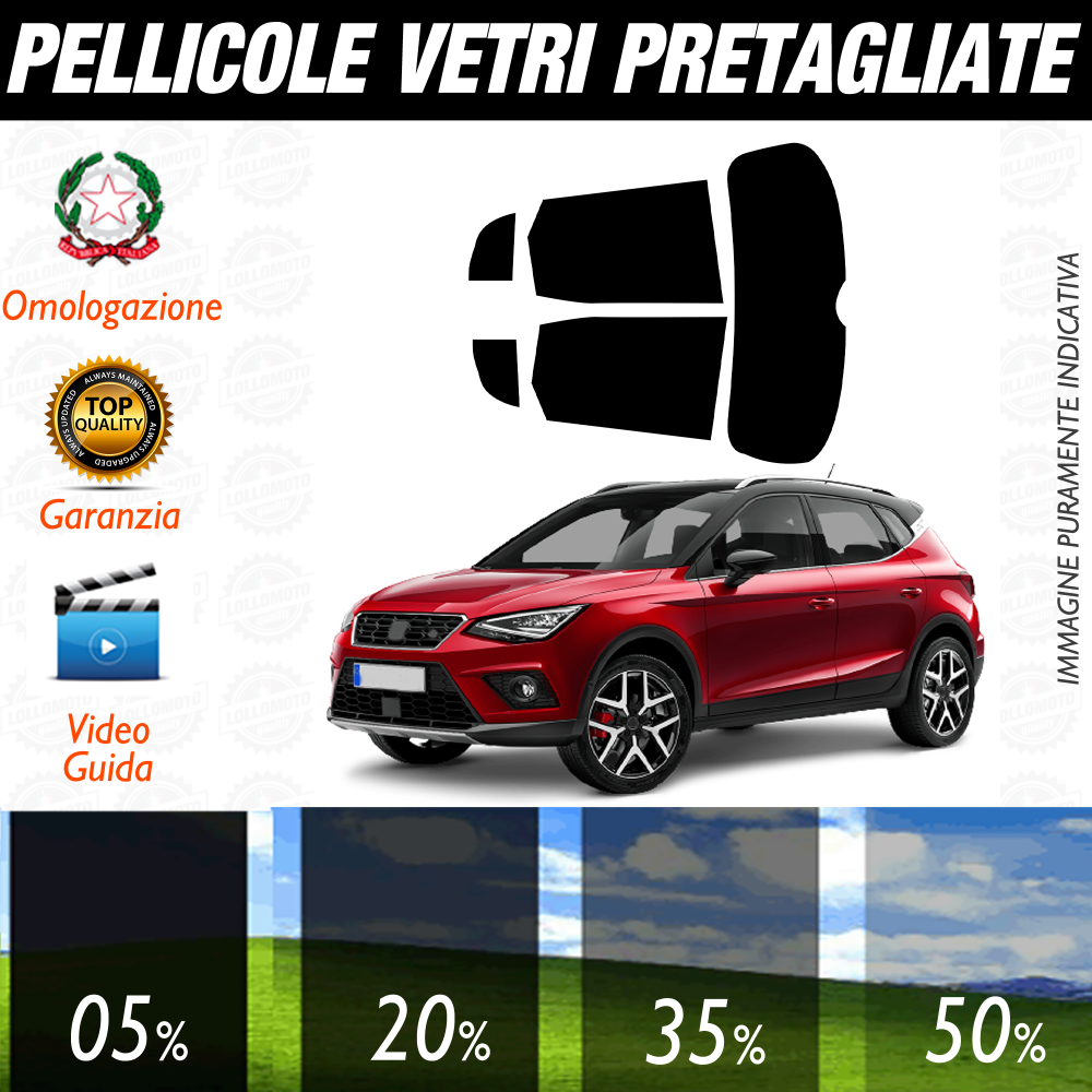 Seat Arona dal 2017 a Oggi Pellicole Oscuramento Vetri Auto Pre Tagliate a Misura