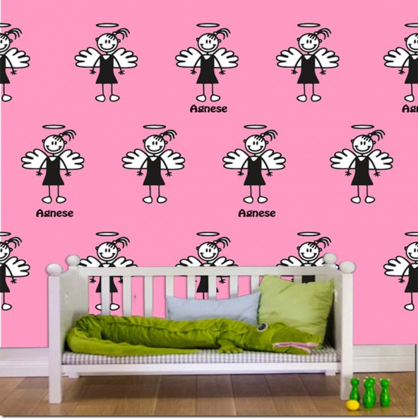 Carta da Parati Camera Bambini Familystickers Personalizzabile