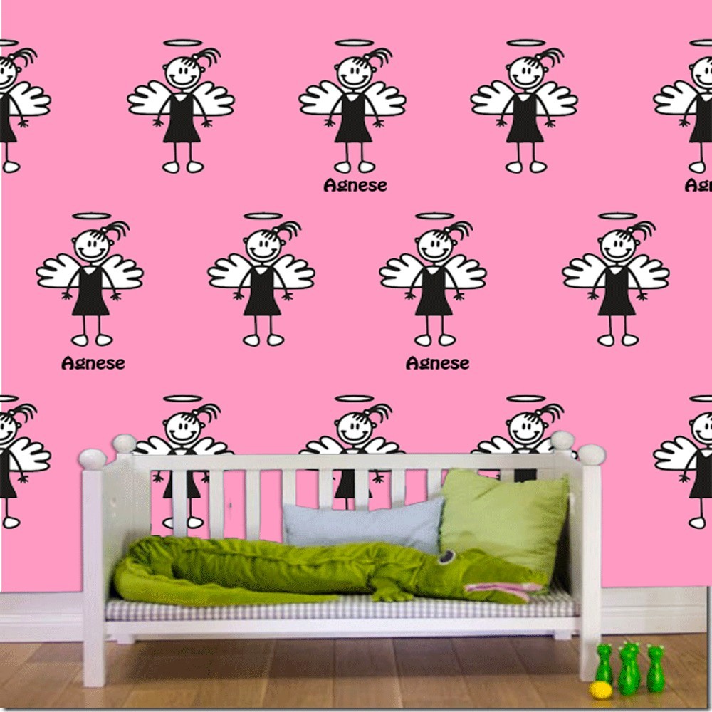 Carta da Parati Camera Bambini Familystickers Personalizzabile