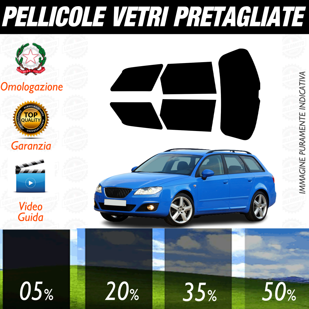 Seat Exeo ST dal 2009 al 2013 Pellicole Oscuramento Vetri Auto Pre Tagliate a Misura
