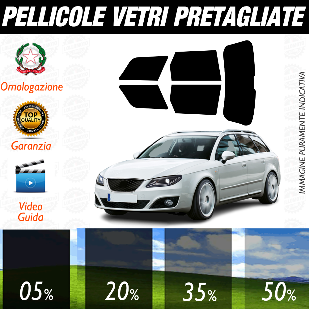 Seat Exeo Sw dal 2008 al 2013 Pellicole Oscuramento Vetri Auto Pre Tagliate a Misura
