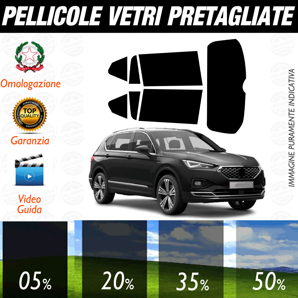 Seat Tarraco dal 2019 a Oggi Pellicole Oscuramento Vetri Auto Pre Tagliate a Misura