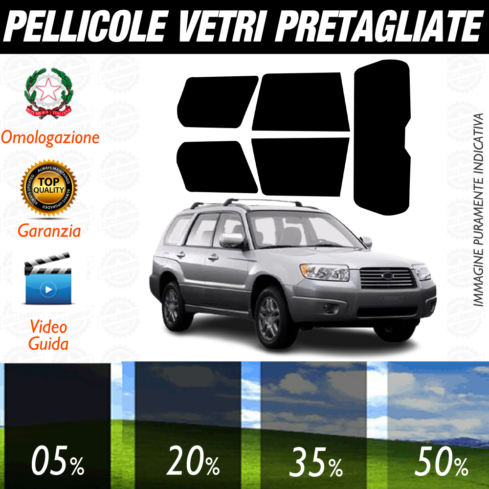 Subaru Forester dal 2003 al 2008 Pellicole Oscuramento Vetri Auto Pre Tagliate a Misura