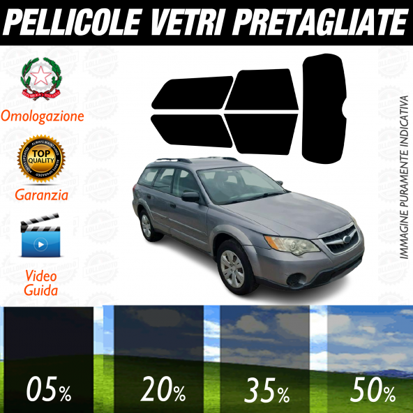 Subaru Outback Sw dal 2006 al 2009 Pellicole Oscuramento Vetri Auto Pre Tagliate a Misura