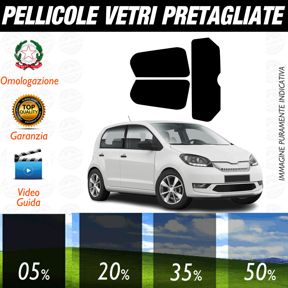 Skoda Citigo 5P dal 2012 a Oggi Pellicole Oscuramento Vetri Auto Pre Tagliate a Misura