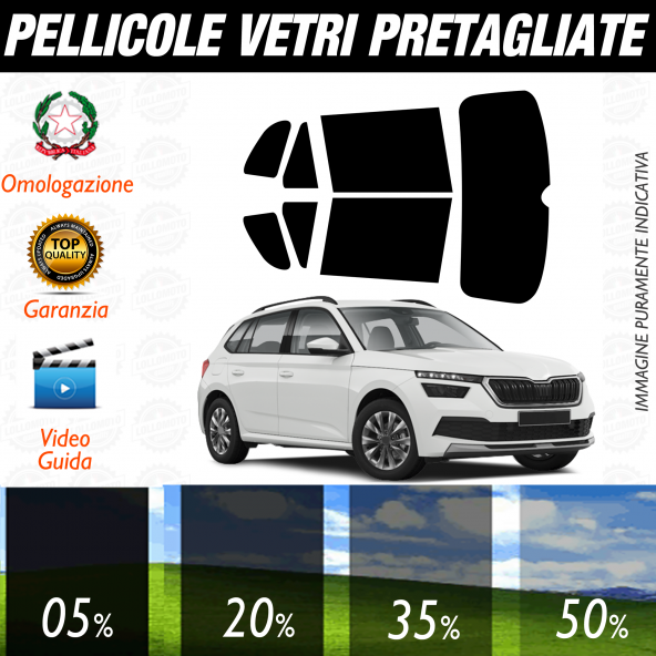 Skoda Kamiq dal 2019 a Oggi Pellicole Oscuramento Vetri Auto Pre Tagliate a Misura