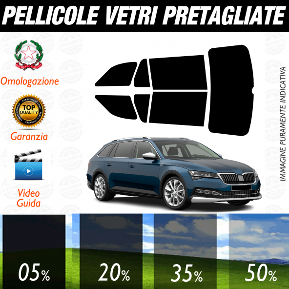 Skoda Superb Sw dal 2015 a Oggi Pellicole Oscuramento Vetri Auto Pre Tagliate a Misura