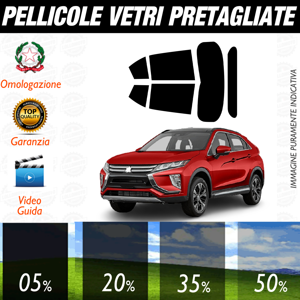 Mitsubishi Eclipse Cross dal 2018 a Oggi Pellicole Oscuramento Vetri Auto Pre Tagliate a Misura