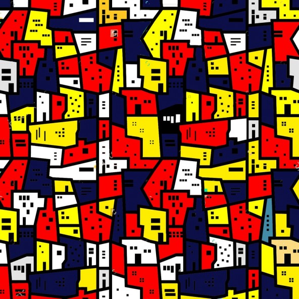 Carta da Parati Case Multicolori Interior Design Arredamento