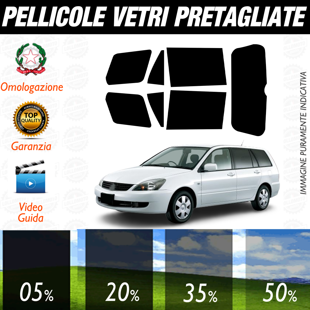 Mitsubishi Lancer Sw dal 2003 al 2006 Pellicole Oscuramento Vetri Auto Pre Tagliate a Misura