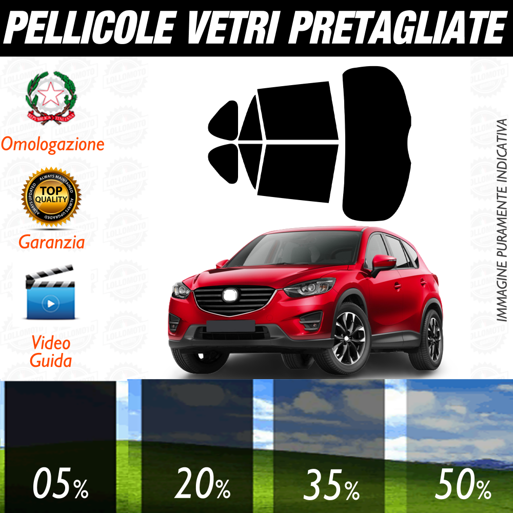 Mazda CX-5 dal 2013 al 2016 Pellicole Oscuramento Vetri Auto Pre Tagliate a Misura