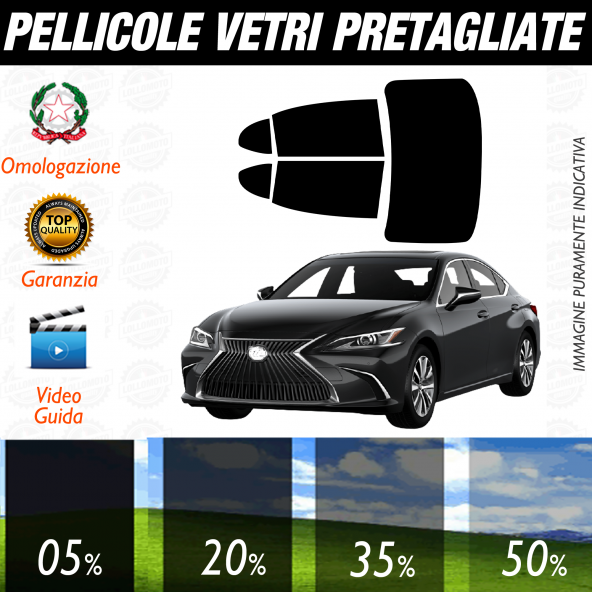 Lexus ES dal 2019 a Oggi Pellicole Oscuramento Vetri Auto Pre Tagliate a Misura