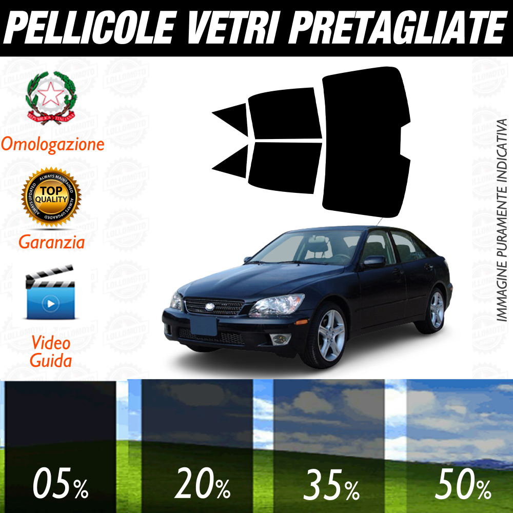 Lexus IS dal 2001 al 2006 Pellicole Oscuramento Vetri Auto Pre Tagliate a Misura