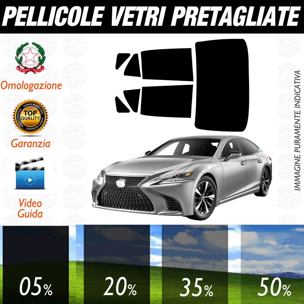 Lexus LS dal 2018 a Oggi Pellicole Oscuramento Vetri Auto Pre Tagliate a Misura