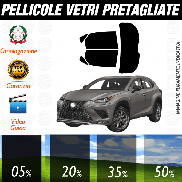 Lexus NX dal 2014 a Oggi Pellicole Oscuramento Vetri Auto Pre Tagliate a Misura
