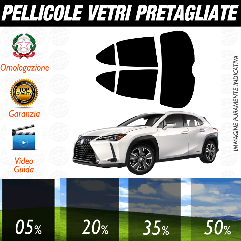 Lexus UX dal 2019 a Oggi Pellicole Oscuramento Vetri Auto Pre Tagliate a Misura