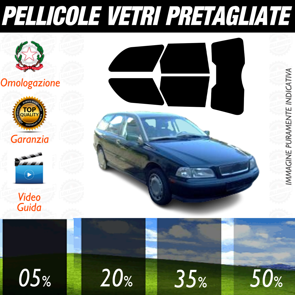 Volvo V40 Sw dal 1996 al 2004 Pellicole Oscuramento Vetri Auto Pre Tagliate a Misura