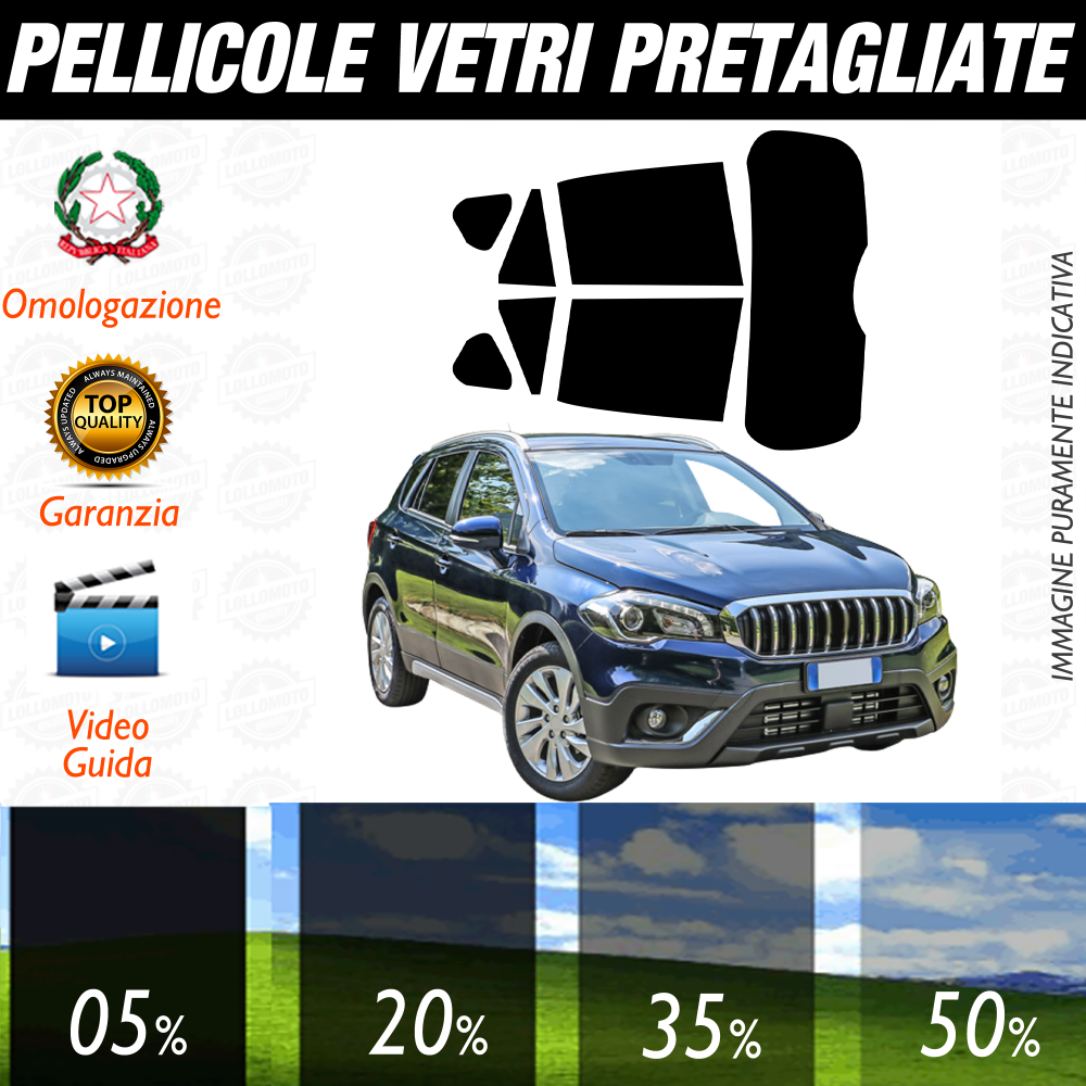 Suzuki S-Cross dal 2017 a Oggi Pellicole Oscuramento Vetri Auto Pre Tagliate a Misura