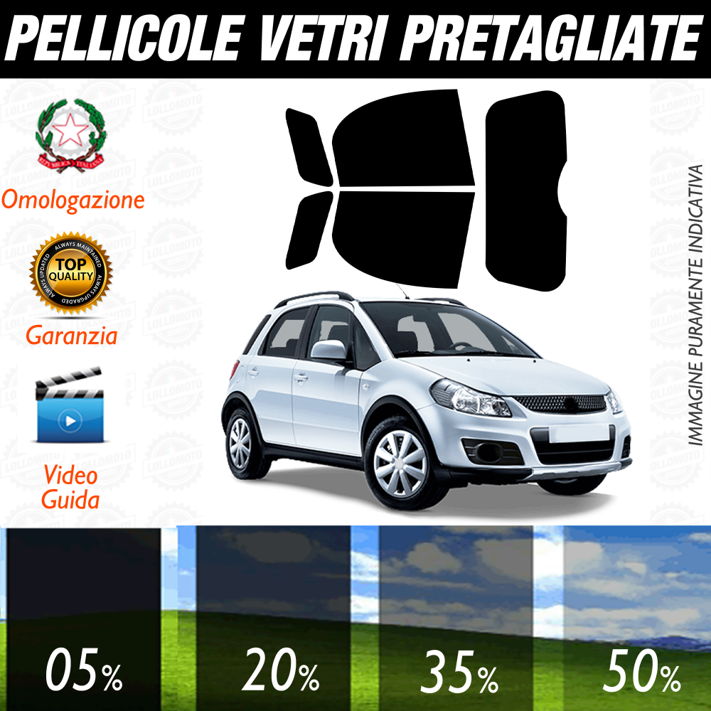 Suzuki SX4 dal 2006 al 2013 Pellicole Oscuramento Vetri Auto Pre Tagliate a Misura