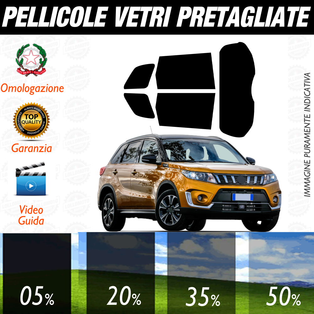 Suzuki Vitara dal 2015 a Oggi Pellicole Oscuramento Vetri Auto Pre Tagliate a Misura