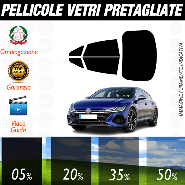 Volkswagen Arteon dal 2017 a Oggi Pellicole Oscuramento Vetri Auto Pre Tagliate a Misura