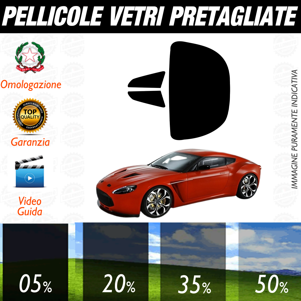 Aston Martin Zagato dal 2013 al 2016 Pellicole Oscuramento Vetri Auto Pre Tagliate a Misura
