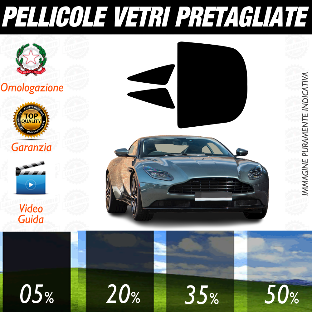 Aston Martin DB11 dal 2017 a Oggi Pellicole Oscuramento Vetri Auto Pre Tagliate a Misura