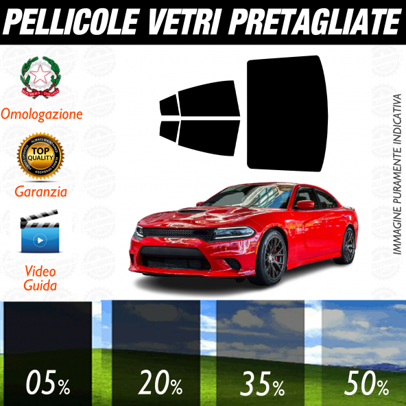 Dodge Charger dal 2015 a Oggi Pellicole Oscuramento Vetri Auto Pre Tagliate a Misura