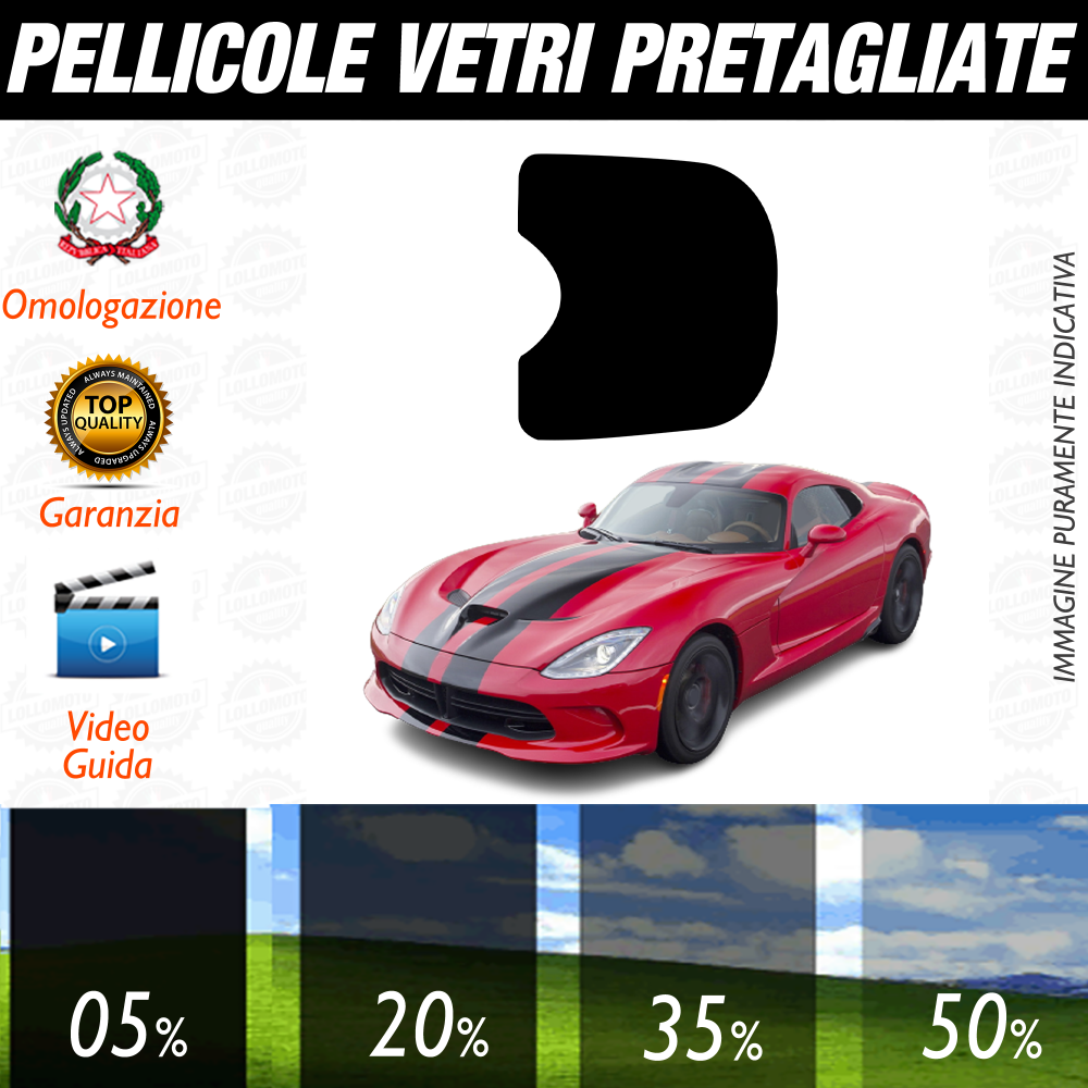 Dodge Viper dal 2013 al 2018 Pellicole Oscuramento Vetri Auto Pre Tagliate a Misura