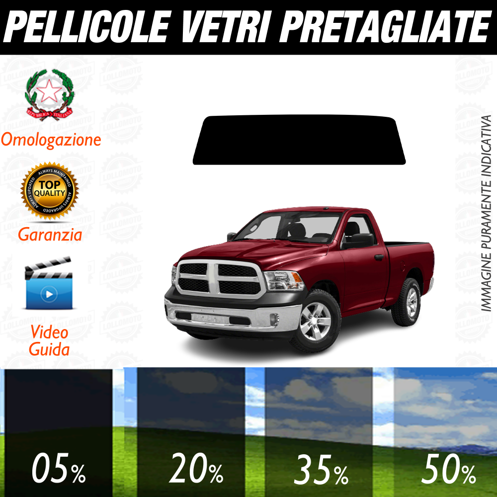 Dodge Ram 2P dal 2010 al 2018 Pellicole Oscuramento Vetri Auto Pre Tagliate a Misura