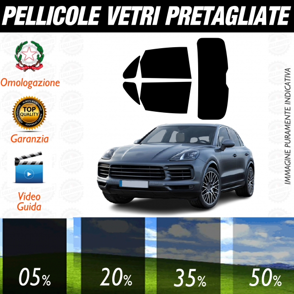 Porsche Cayenne dal 2017 a Oggi Pellicole Oscuramento Vetri Auto Pre Tagliate a Misura
