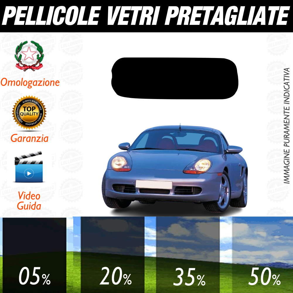 Porsche Boxster dal 1996 al 2004 Pellicole Oscuramento Vetri Auto Pre Tagliate a Misura