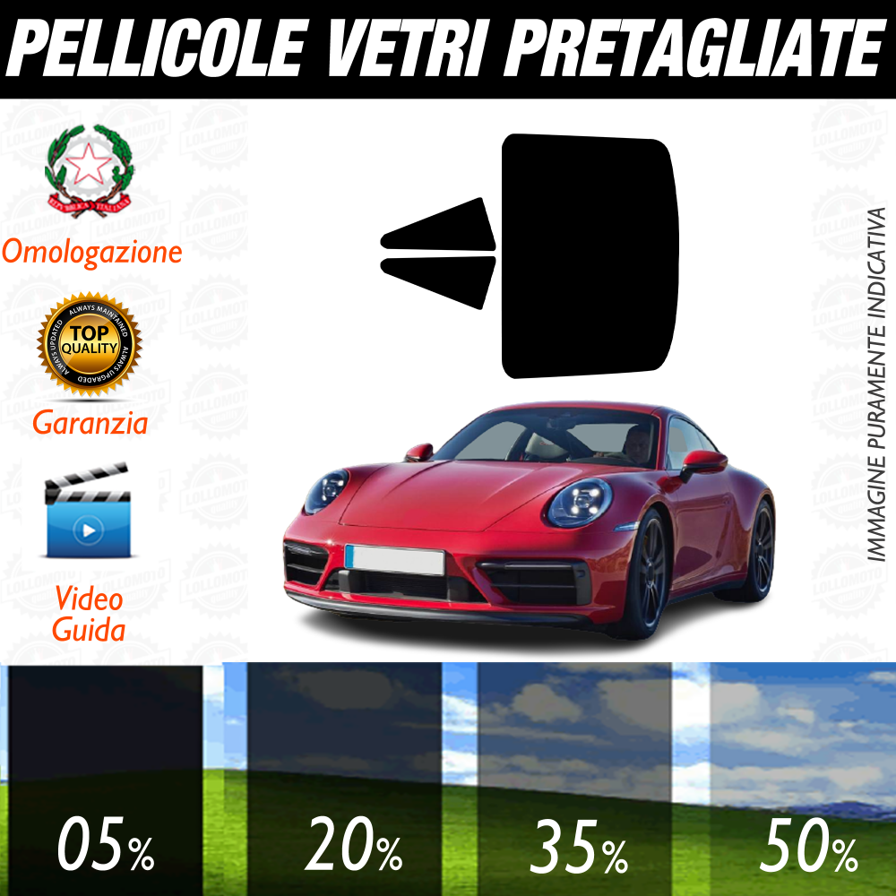 Porsche GTS dal 2020 a Oggi Pellicole Oscuramento Vetri Auto Pre Tagliate a Misura