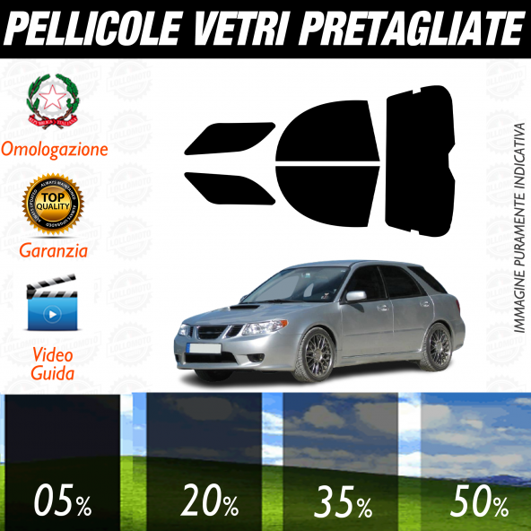 Saab 9-2X dal 2004 al 2006 Pellicole Oscuramento Vetri Auto Pre Tagliate a Misura
