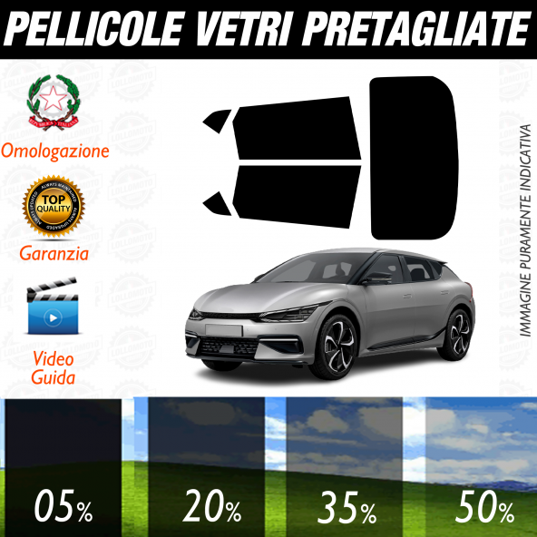 Kia EV6 dal 2021 a Oggi Pellicole Oscuramento Vetri Auto Pre Tagliate a Misura