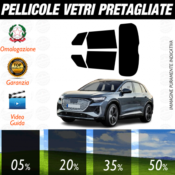 Audi Q4 dal 2021 a Oggi Pellicole Oscuramento Vetri Auto Pre Tagliate a Misura
