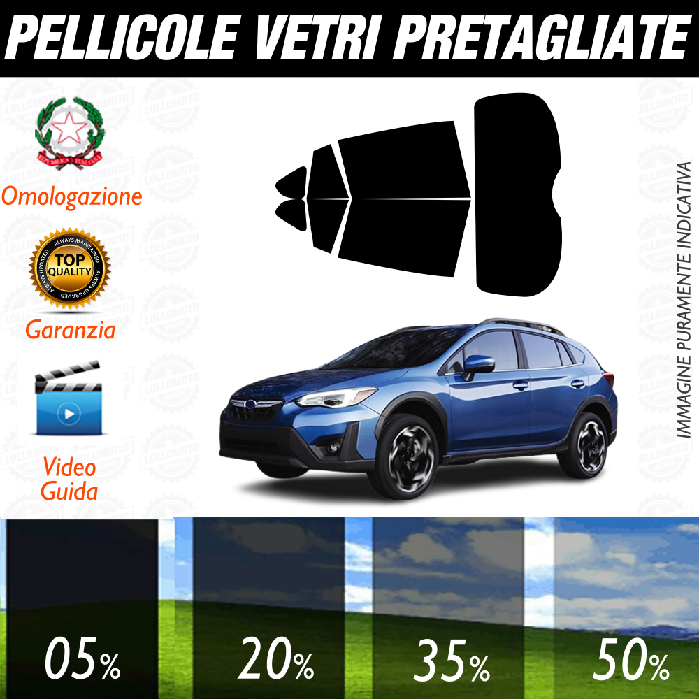 Subaru XV dal 2021 a Oggi Pellicole Oscuramento Vetri Auto Pre Tagliate a Misura